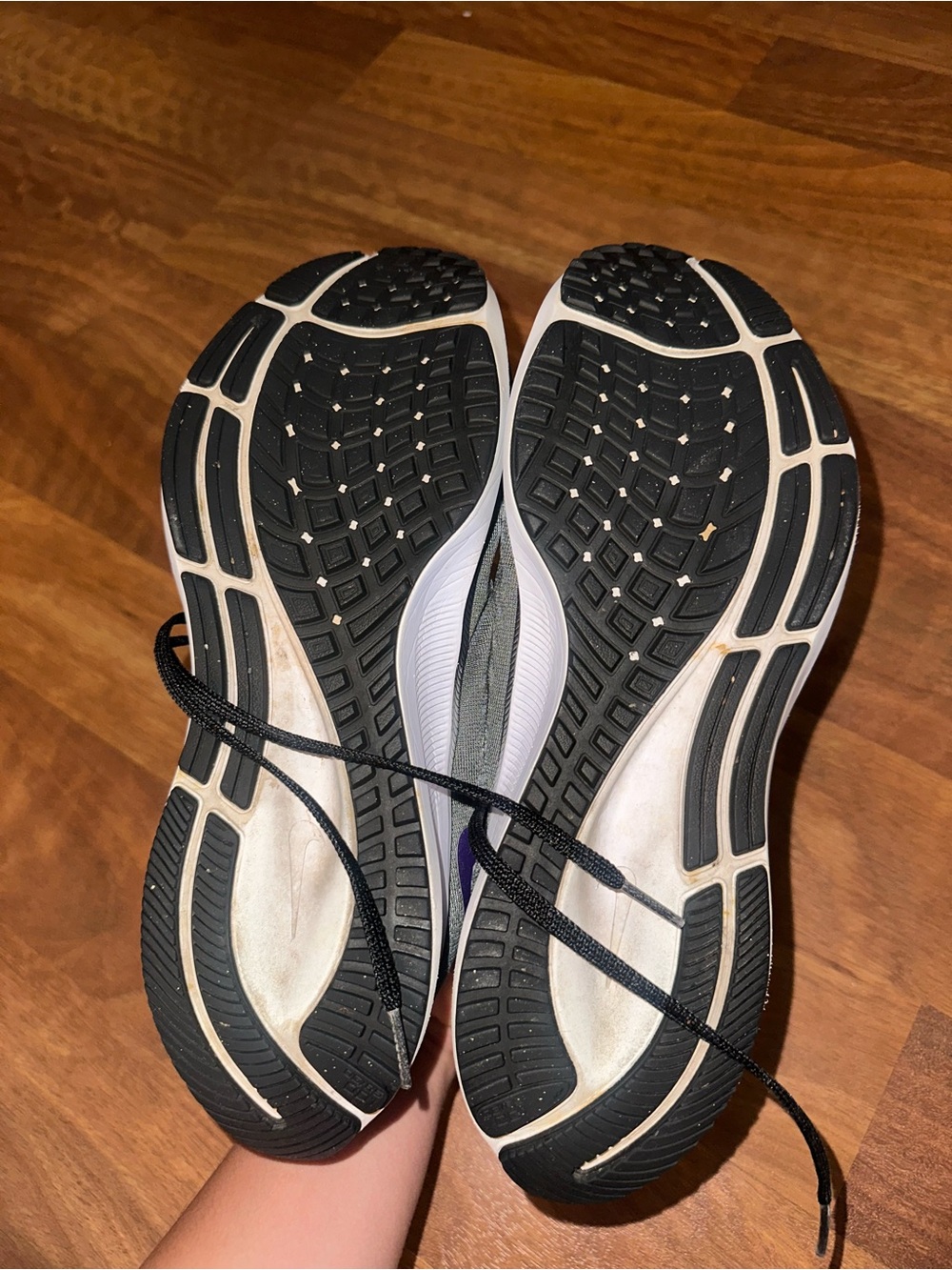 Nike Men’s Athletic Shoes - Gray with Purple Swoosh - Picture 7 of 7